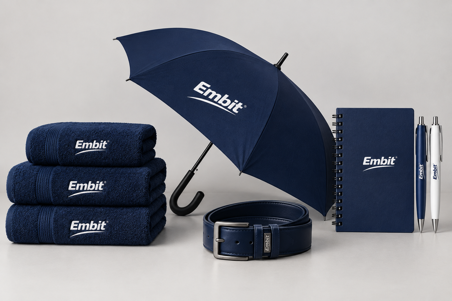 Embit Navy Corporate Merchandise Flat Lay